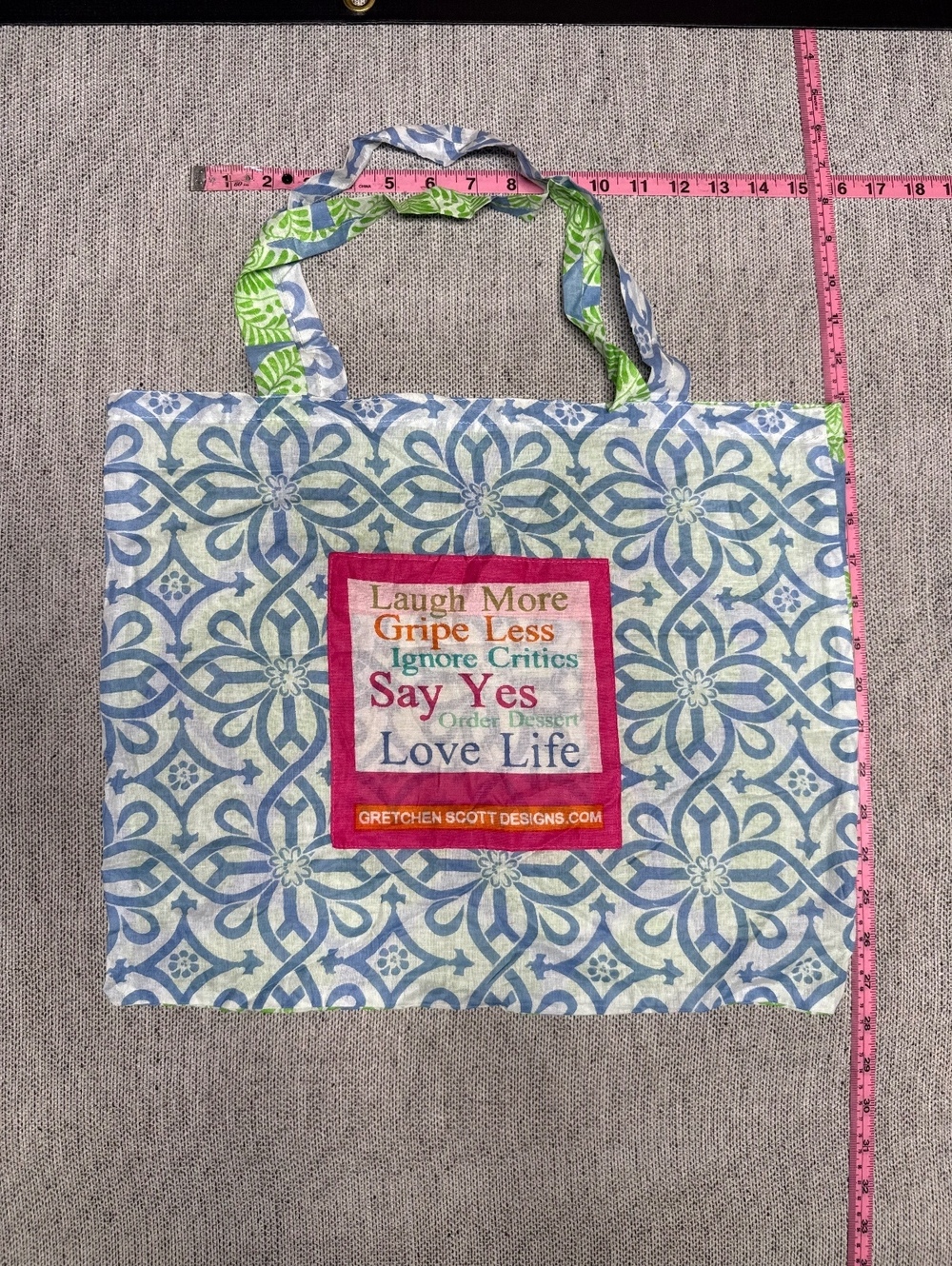 Gretchen Scott Designs Reversible Tote Bag with Motivational